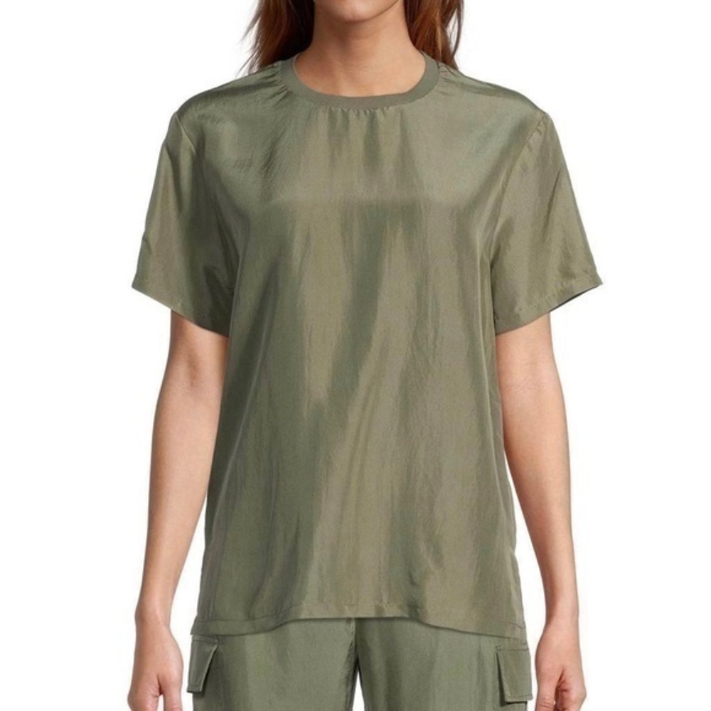 Nicole Miller silk top in Olive